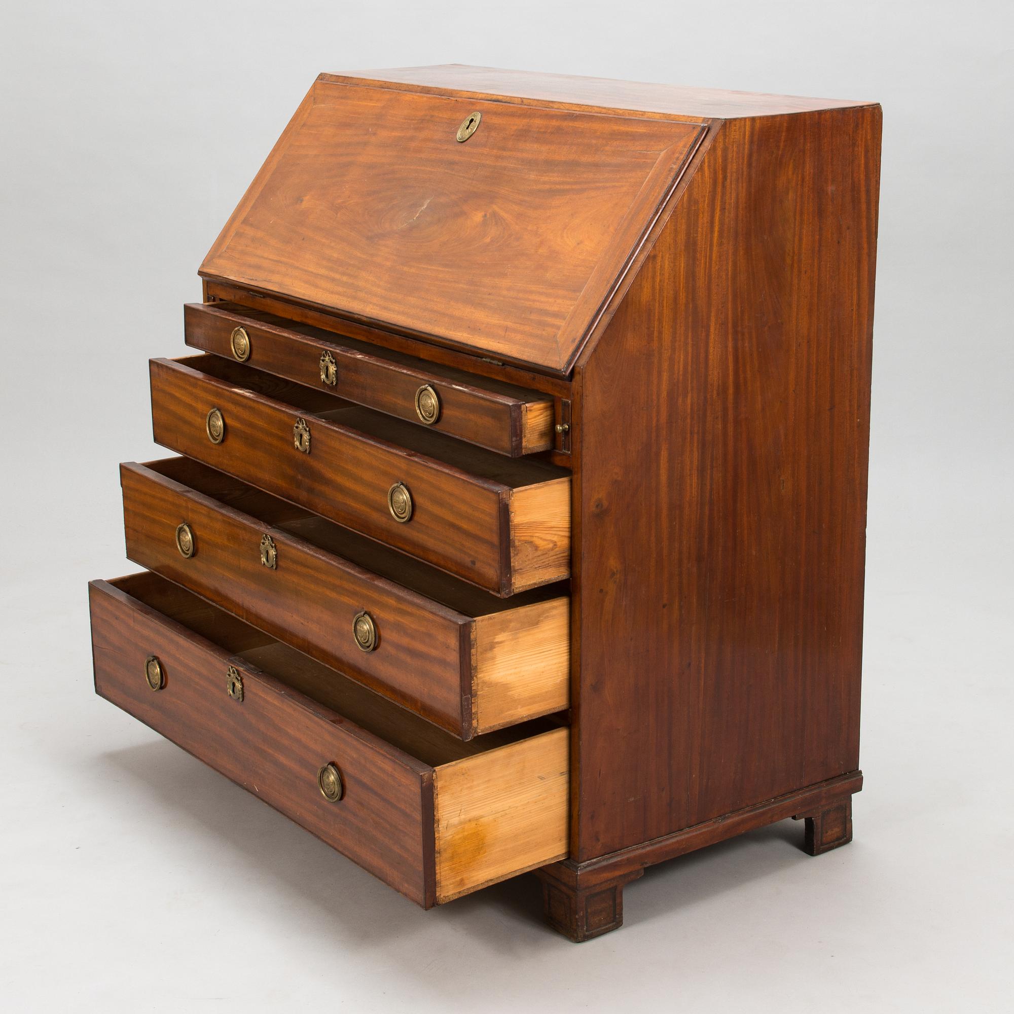 An 18th century late Gustavian secretaire chest of drawers.