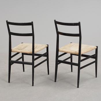 STOLAR, ett par, "Superleggera" Gio Ponti, formgiven 1957.