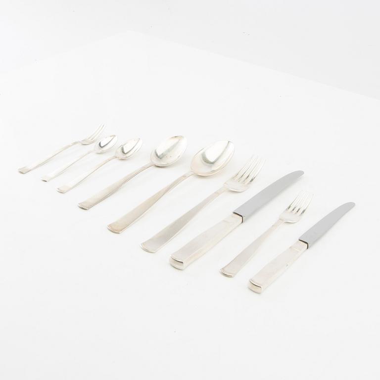 Jacob Ängman, 88-piece cutlery set, silver, "Rosenholm", GAB, Eskilstuna, 1950s/70s.