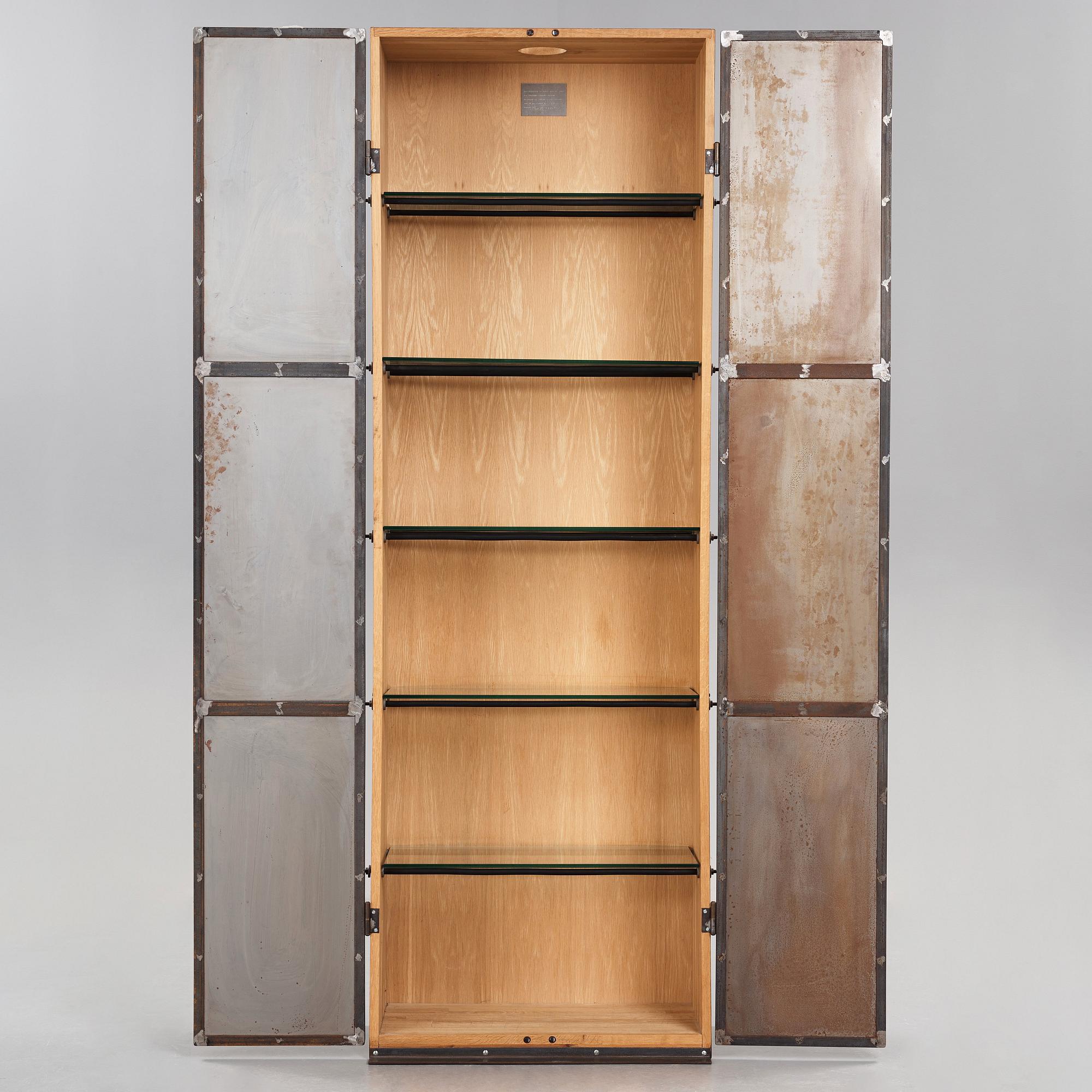 Jonas Bohlin, A Jonas Bohlin stained oak and patinated steel cabinet 'Slottsbacken', Källemo, Sweden circa 1987.