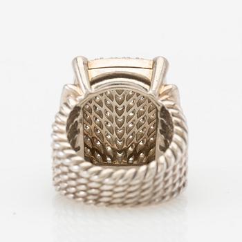 David Yurman, ring, silver och briljantslipade diamanter.