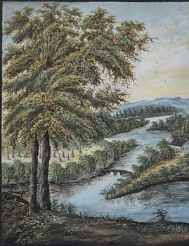 Swedish artist, "View of Näs located by the road between Gothenburg and Alingsås," dated 1808.