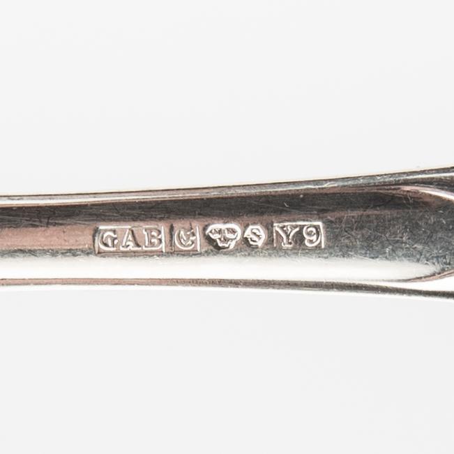 A Swedish 20th century set of 39 pcs of sivler cutlery mark of GAB Eskilstuna 1973 total weight 2238 grams.