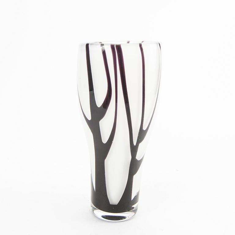 Vicke Lindstrand, a signed glass vase.