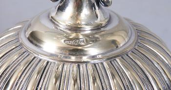 SOCKERSKÅL, nysilver, omkring sekelskifte 1800/1900.