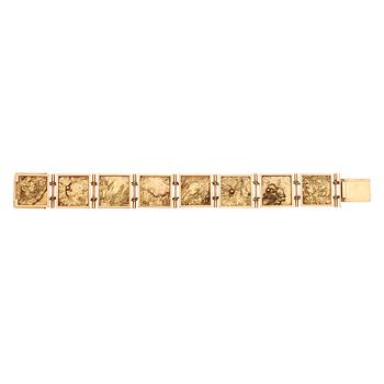 816. A Rey Urban 18k gold bracelet, Stockholm 1966.
