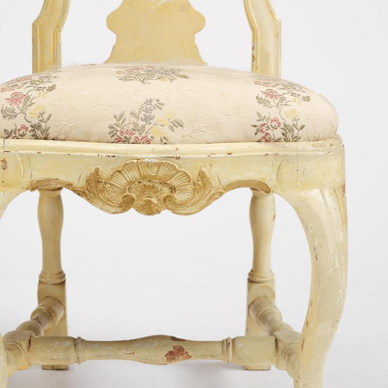 A set of four rococo chairs attributed to J. E. Höglander (master  in Stockholm 1777-1813).