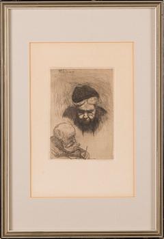 HUGO SIMBERG, line etching and drypoint, plate signed.