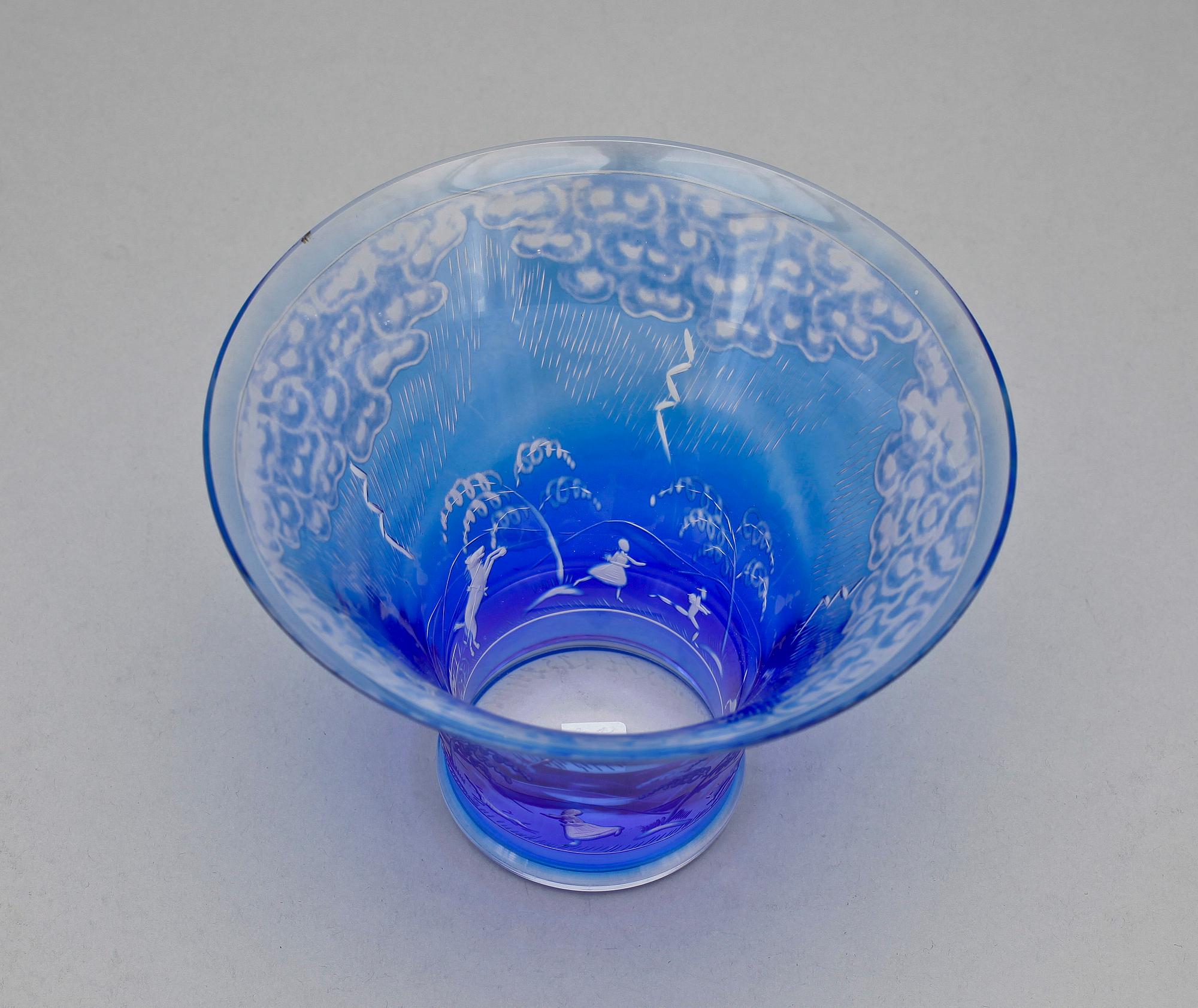 SKÅL, glas, "Åskväder", Edward Hald, Orrefors.