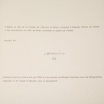 EDUARDO CHILLIDA, "Derriere le Miroir", innehållande 4 litografier, signerad, numrerad 53/150.