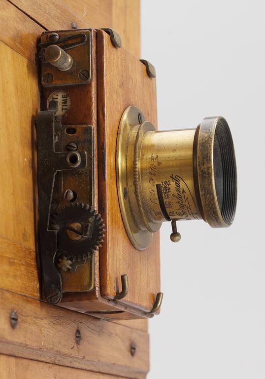 FÄLTKAMERA. Thornton-Pickard, England, 1800-talets slut. Objektivet märkt "Rapid Paraplanat".