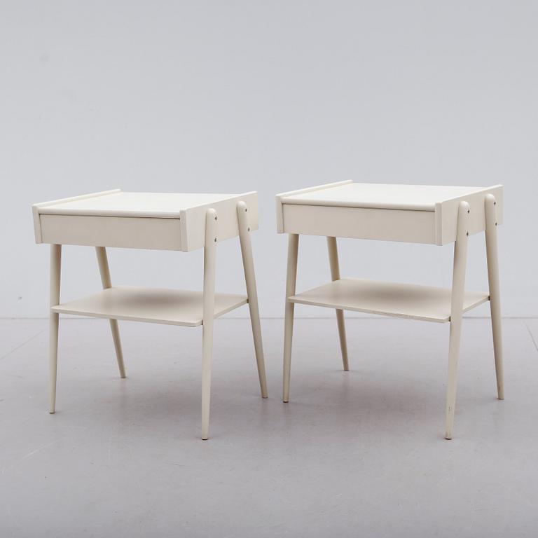 SÄNGBORD, ett par, Carlström & Co Möbelfabrik, 1900-talets andra hälft.