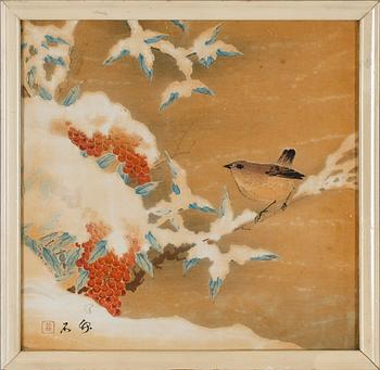 TRÄSNITT, 4 st, kolorerade, Japan, 1900-tal.