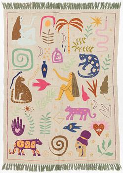 A hand-embroidered kilim carpet, c. 236 x 172 cm.