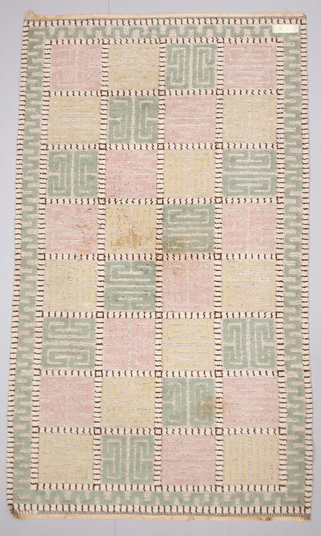 CARPET. "Ursula". Knotted pile in relief. 278,5 x 164 cm. Signed AB MMF.