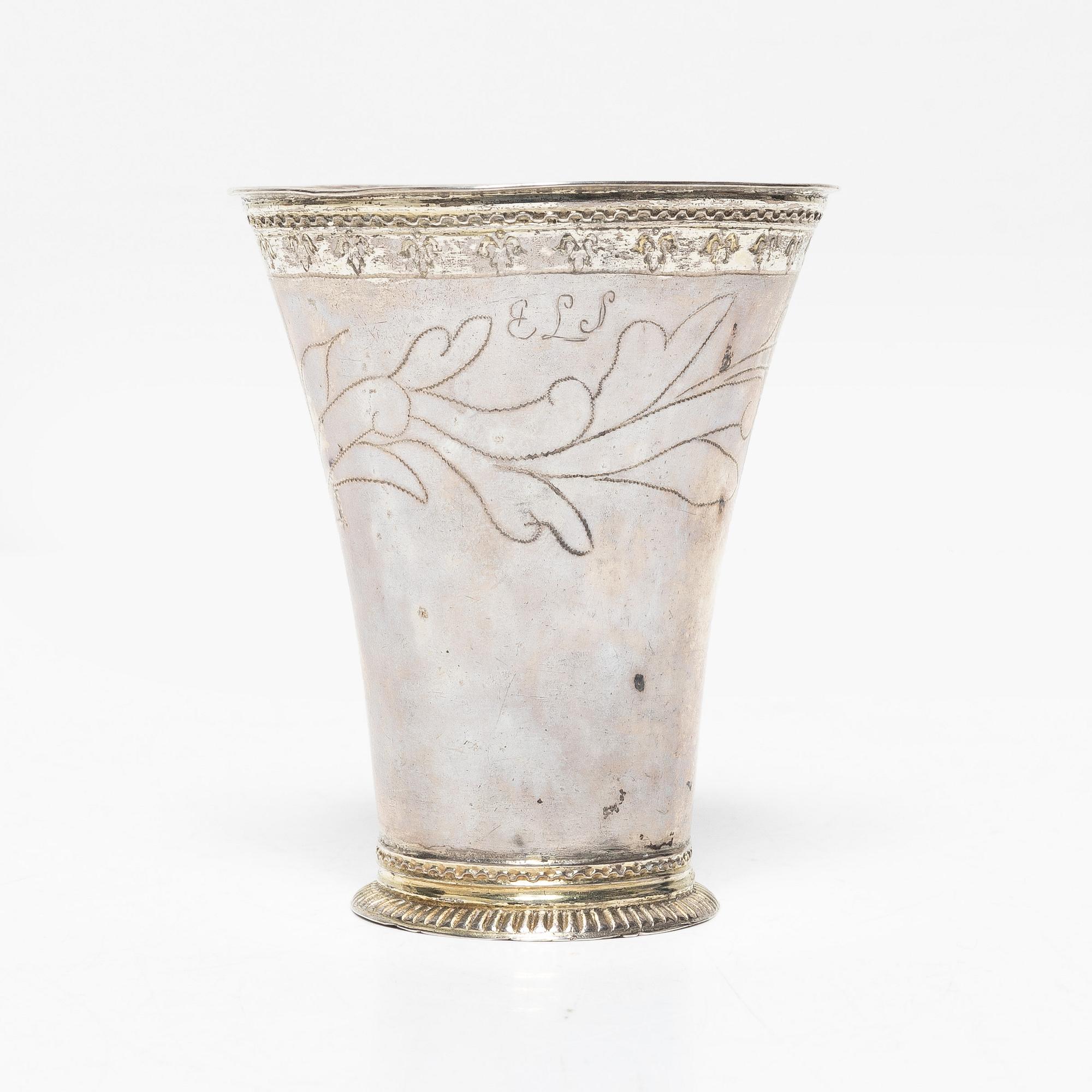 Bägare, silver, Bengt Björn, Västerås 1742.