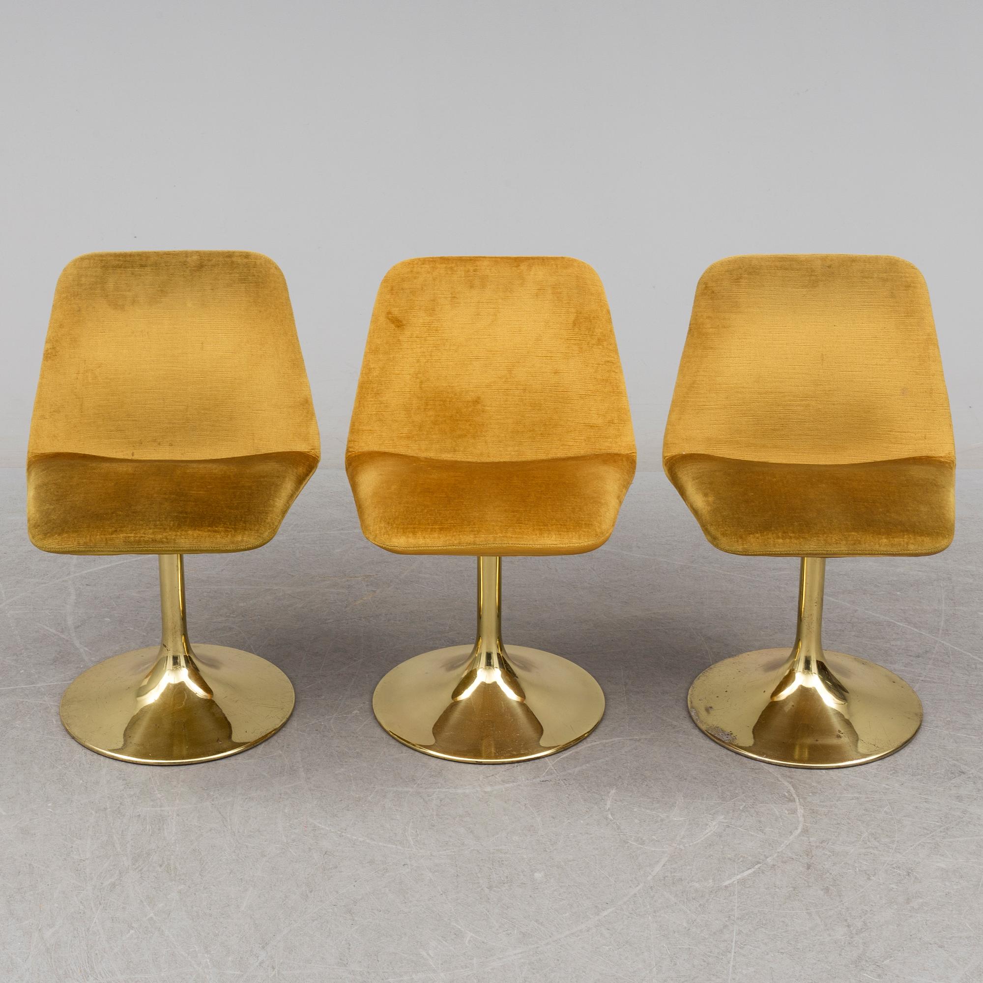 BÖRJE JOHANSSON för JOHANSSON DESIGN, stolar 3 st, "Vinga", 1970-tal.