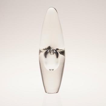 SKULPTUR, glas, "Orkidé", signerad Timo Sarpaneva, Iittala.