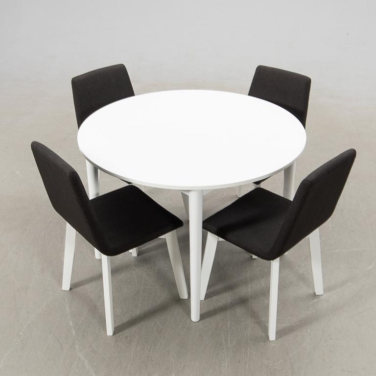 Bengt & Biritt-Marie Troedsson, dining group 5 pieces, "Runda & Deni" 2020s, manufactured by Troeds in Bjärnum.