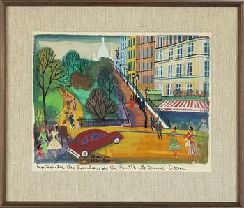 Maurice Blanchard, "Montmartre les escaliers de la butte le Sacre Coeur".