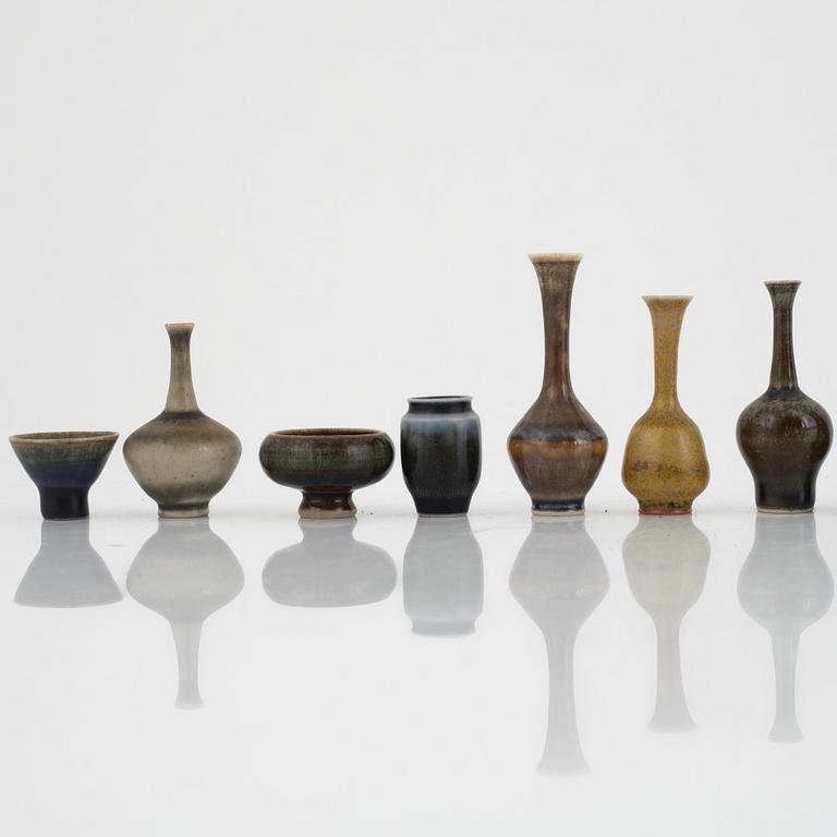 A set of eighteen miniatures including works by John Andersson, Höganäs and KEH Haber, Torekällsberget, Södertälje.