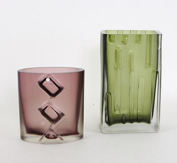 VASER, 2 st, glas, Tapio Wirkkala, Iittala.