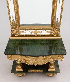 SPEGEL MED KONSOLBORD, 1800-talets andra hälft.