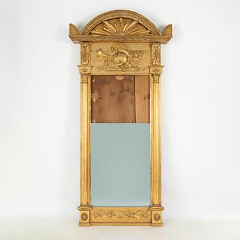 An Empire giltwood mirror, Stockholm early 19th century.