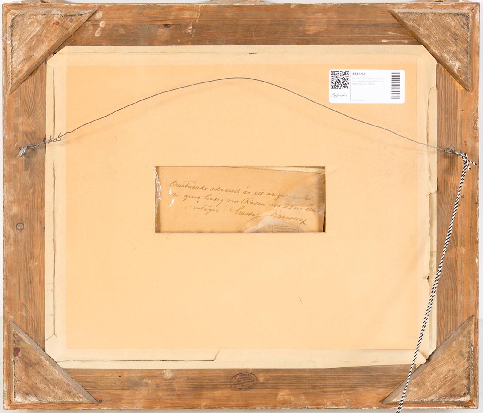 GEORG VON ROSEN, watercolour, signed with monogram GvR and dated Cairo (18)65.