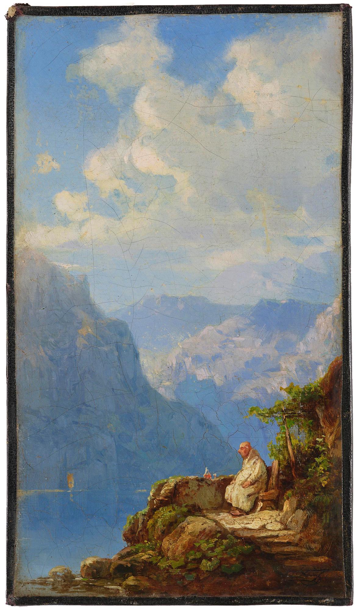 Carl Spitzweg, Hermit in a mountainous landscape.