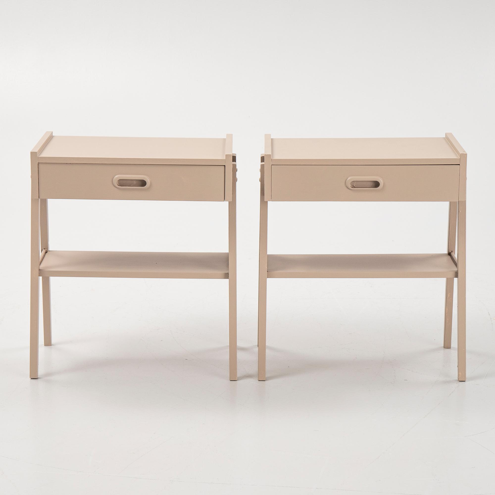 A pair of bedside tables, mid 20th Century.