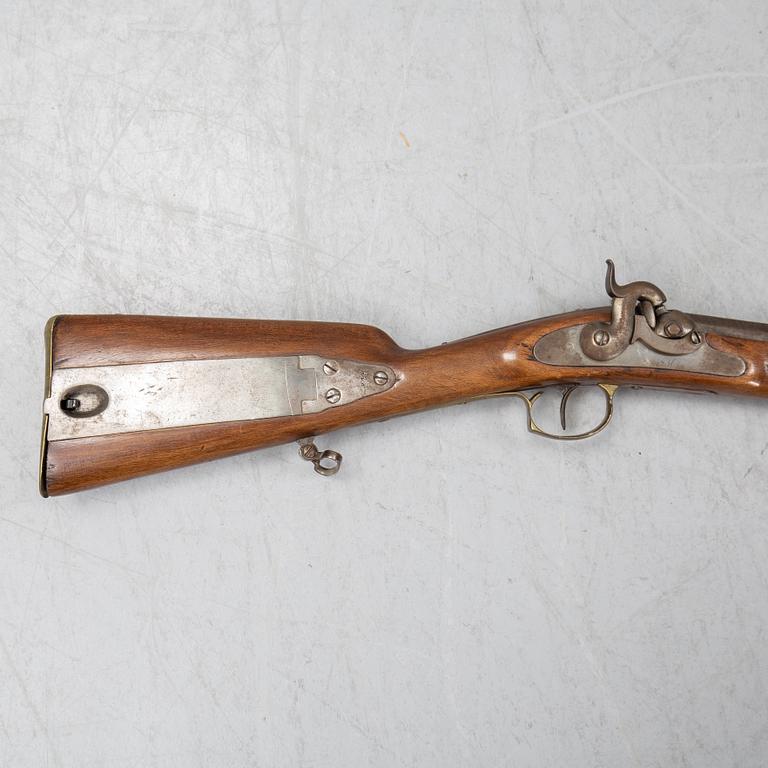 A Danish jaeger rifle 1853 pattern with bayonet.