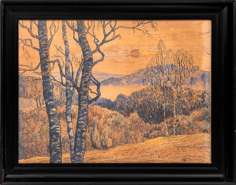 Ebba Orstadius, Landscape with Birch Trees.