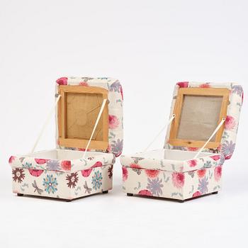 A pair of poufs with storage, earlhy 19th century.