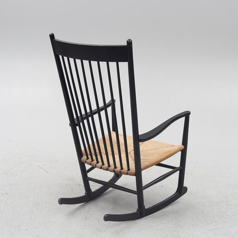 Hans J. Wegner, a 'J 16' rocking chair, Denmark late 20th Century.