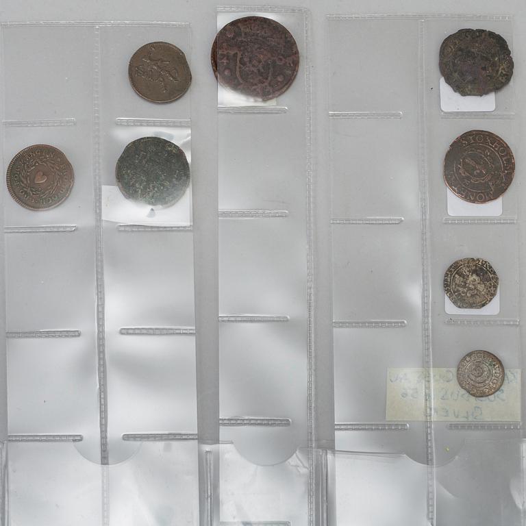 SAMLING MYNT, 40 stycken, Sverige, 15-1700-tal.