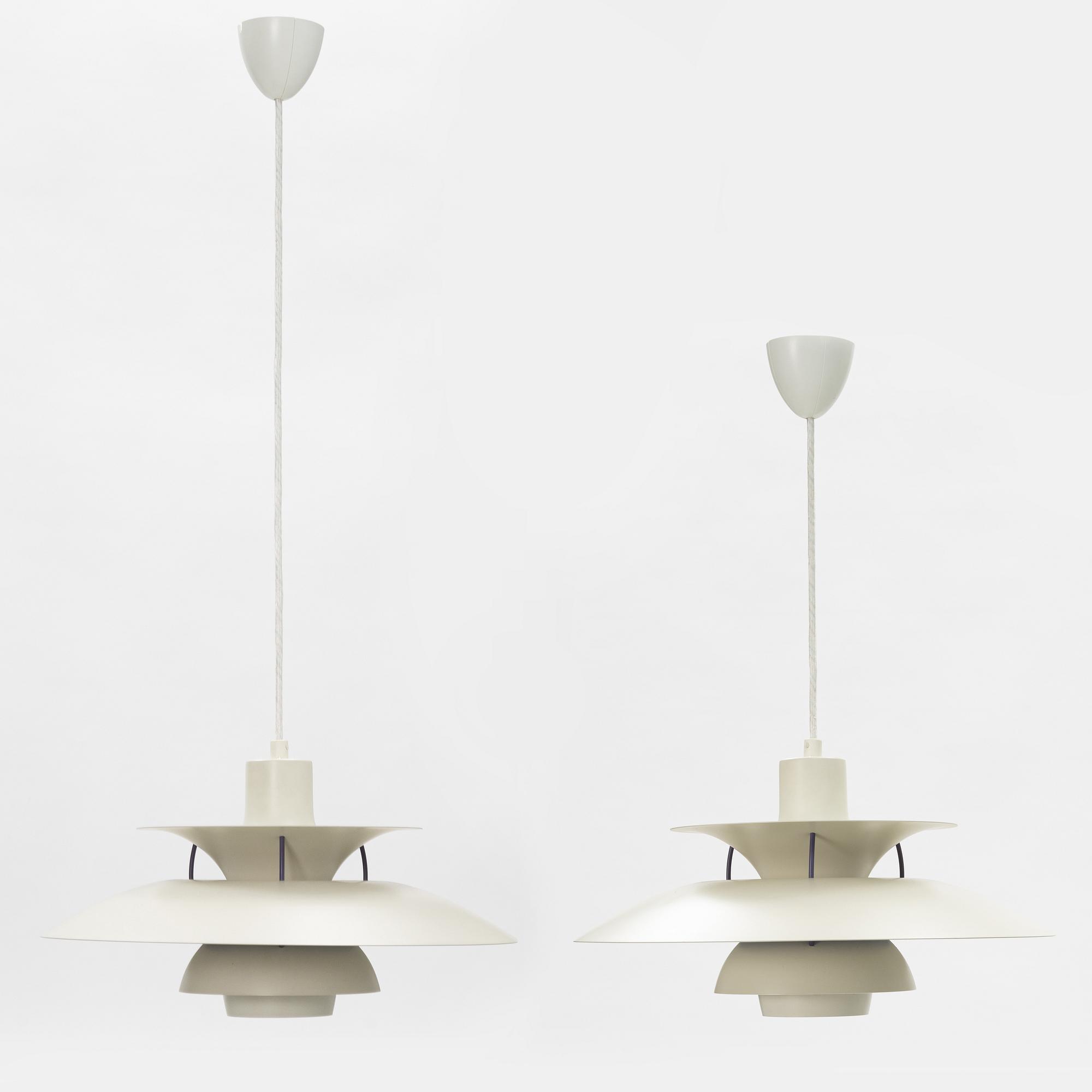 Poul Henningsen, a pair of 'PH-5' ceiling lights, Louis Poulsen, Denmark.