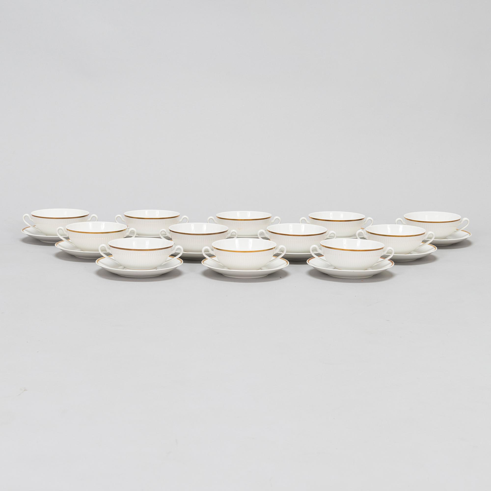Royal Copenhagen, liemimaljoja, 12 kpl, "Tunna", posliini, Tanska 1957.