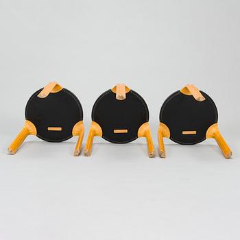 Alvar Aalto, three 1960s 'X600' stools for Artek.