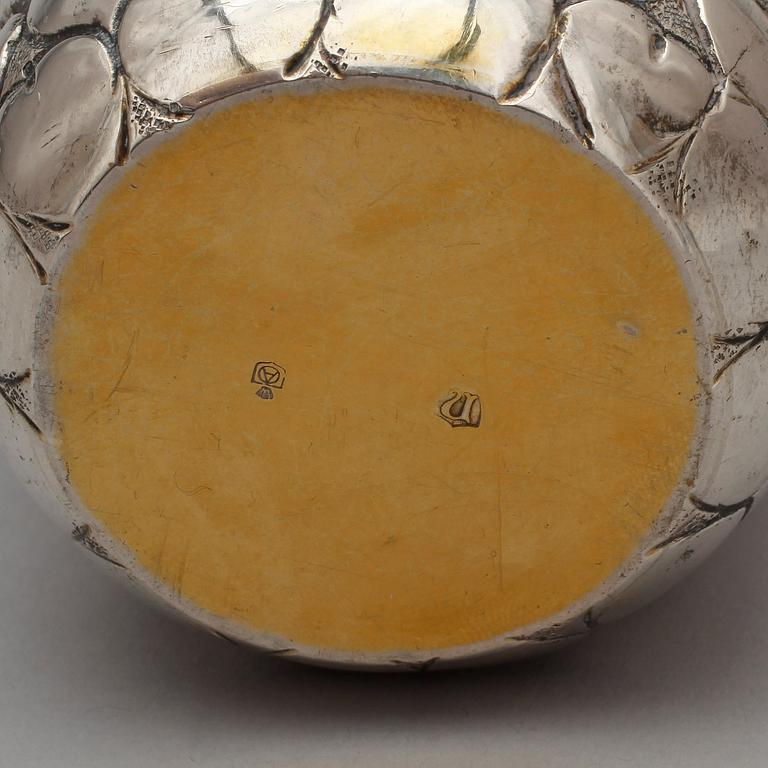 BÄGARE, silver, sannolikt Rostock, Tyskland, 1800-tal. Vikt 258 gram.