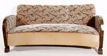 SOFFA samt FÅTÖLJER, 3 delar, 1930-tal.