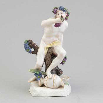 A 20th century porcelain figure of "Bacchus",  model after Dominik Auliczek, Nymphenburg, Germany.