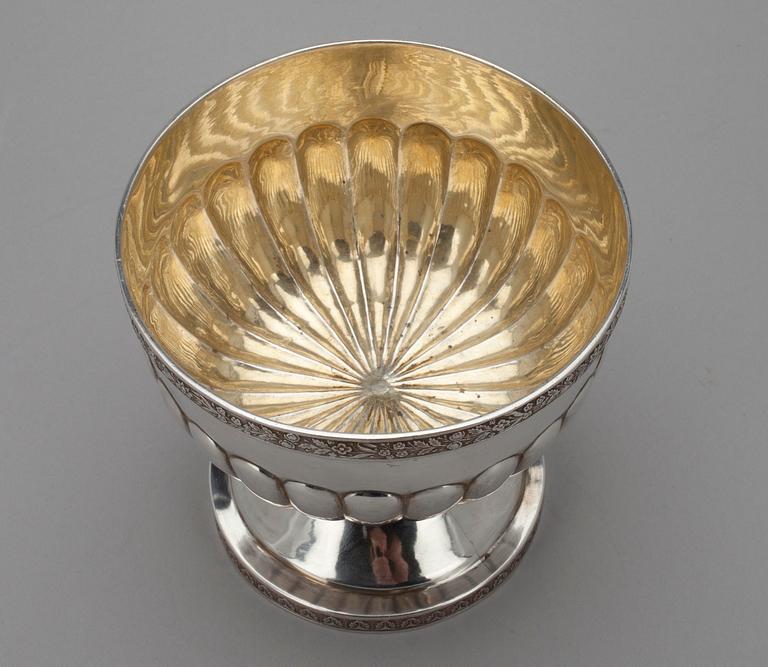 SKÅL PÅ FOT, silver, Finland 1800-tal. Vikt 263 g.