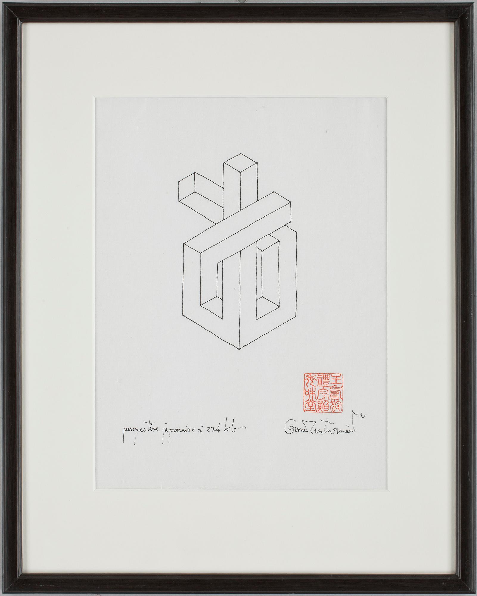 OSCAR REUTERSVÄRD, tuschteckningar 2 st. Sign.