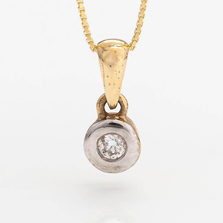 Kaulakoru, 14K kultaa, timantti n. 0.10 ct.