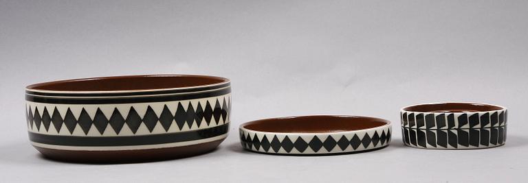 PARTI KERAMIK, 3 delar, Gustavsberg.