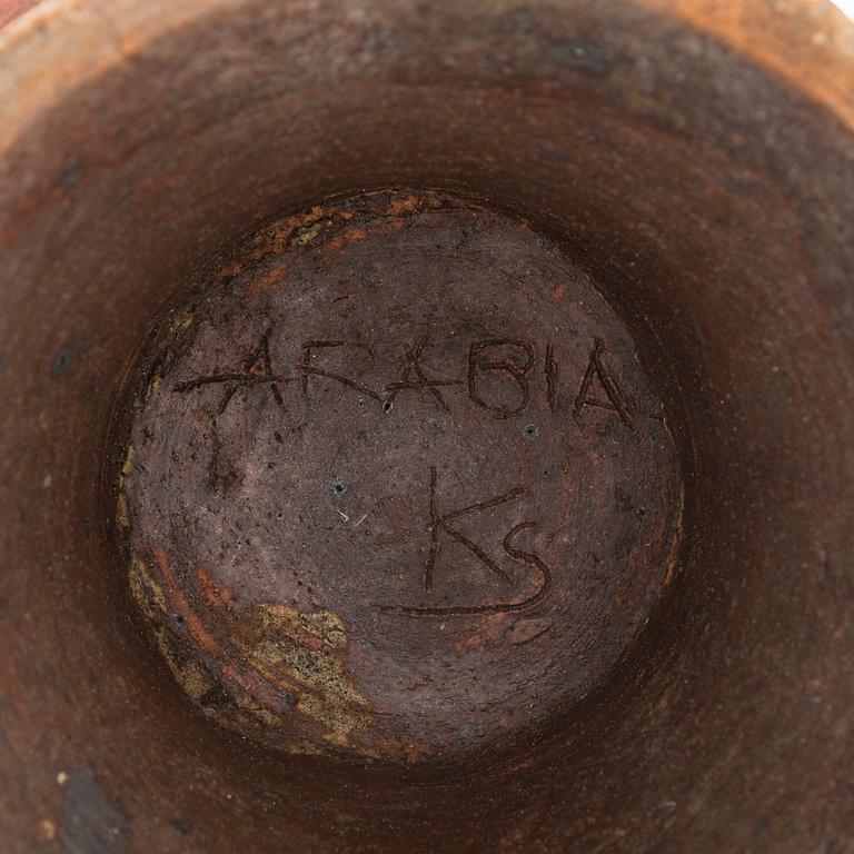 Kyllikki Salmenhaara, kruka, stengods, signerad KS Arabia.