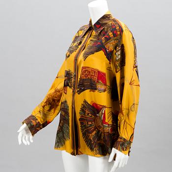 HERMÈS Vintage Silk Blouse in size 42(FR).