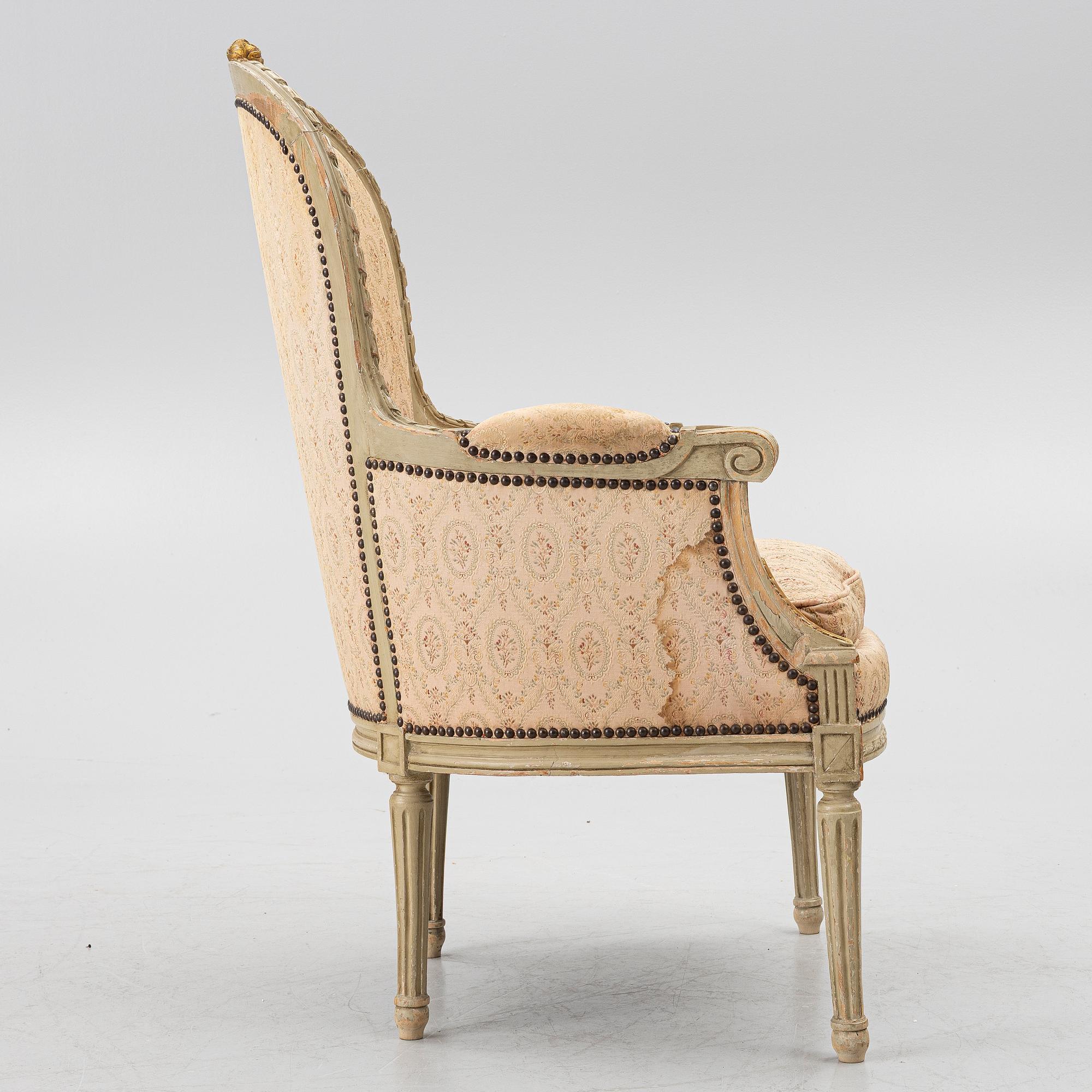 Karmstol, Louis XVI-stil, omkring 1900.