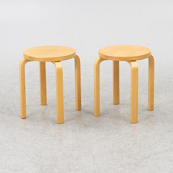 Alvar Aalto, a pair of model E60 stools, Artek, Finland.